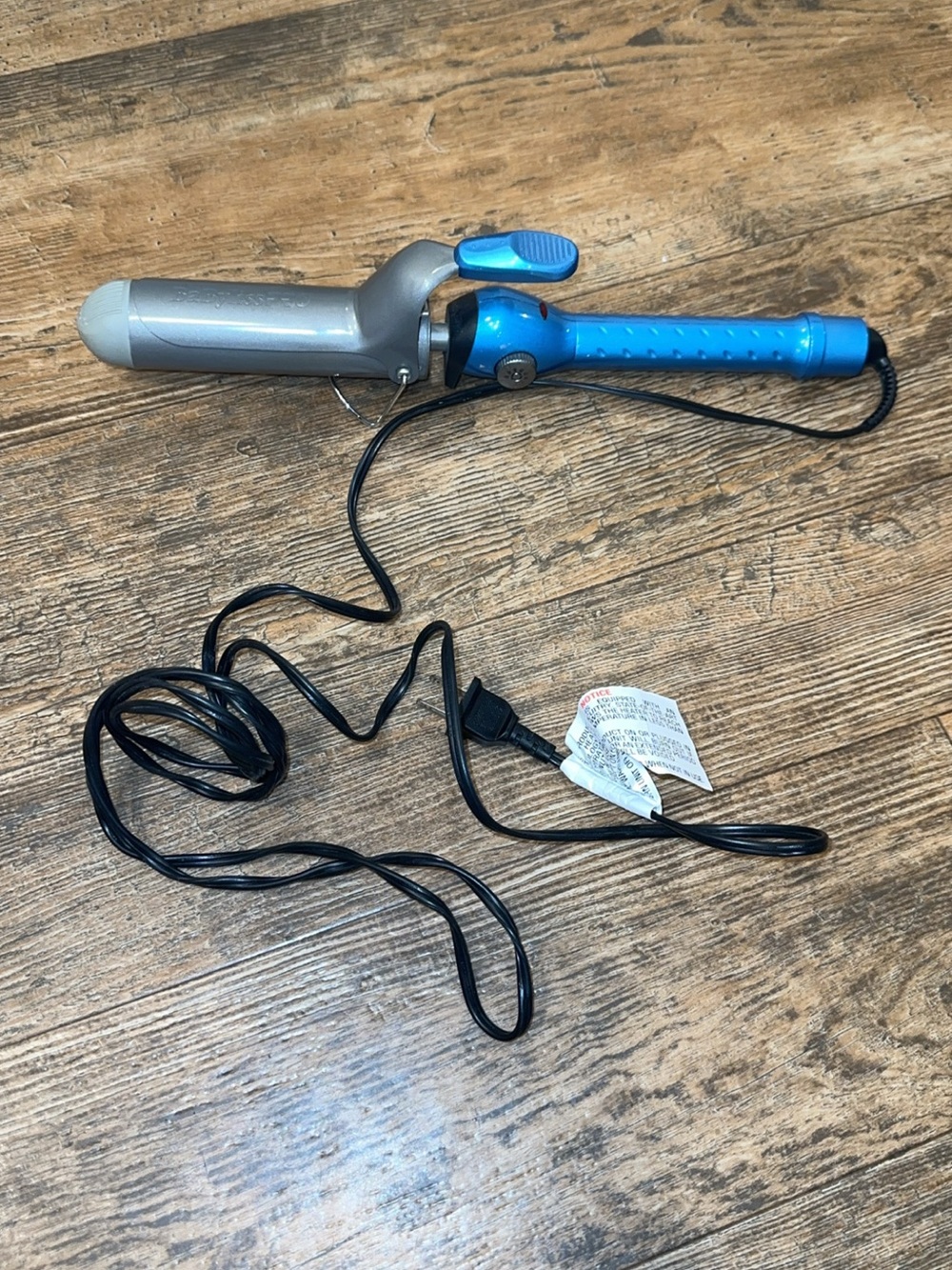 Blue Curling Iron for Women with Silver Barrel - Unbranded